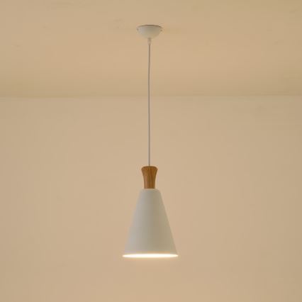 Lustr na lanku SIMPLO 1xE27/15W/230V bílá pr. 20 cm