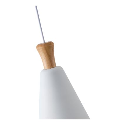 Lustr na lanku SIMPLO 1xE27/15W/230V bílá pr. 20 cm