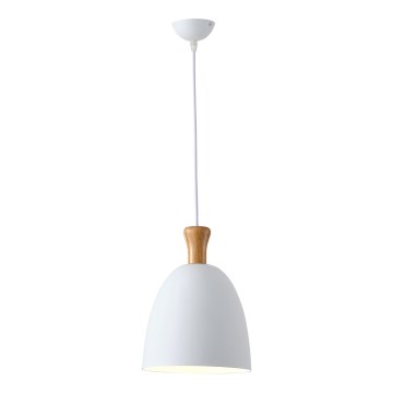 Lustr na lanku SIMPLO 1xE27/15W/230V bílá pr. 23 cm