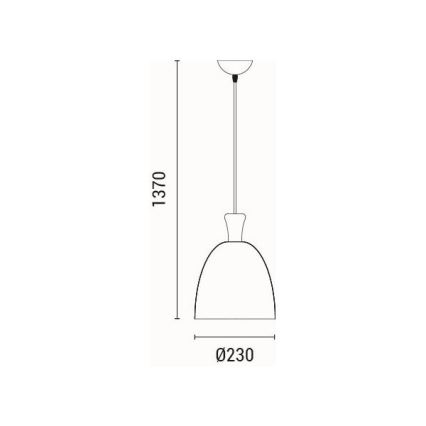 Lustr na lanku SIMPLO 1xE27/15W/230V bílá pr. 23 cm