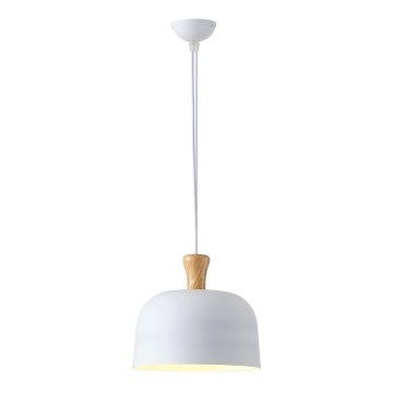 Lustr na lanku SIMPLO 1xE27/15W/230V bílá pr. 27 cm