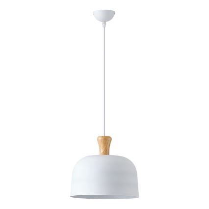 Lustr na lanku SIMPLO 1xE27/15W/230V bílá pr. 27 cm