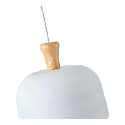 Lustr na lanku SIMPLO 1xE27/15W/230V bílá pr. 27 cm