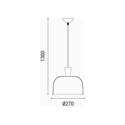 Lustr na lanku SIMPLO 1xE27/15W/230V bílá pr. 27 cm