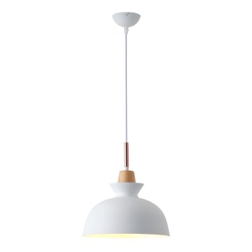 Lustr na lanku SIMPLO 1xE27/15W/230V bílá pr. 28 cm