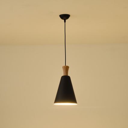 Lustr na lanku SIMPLO 1xE27/15W/230V černá pr. 20 cm