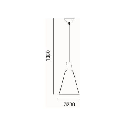 Lustr na lanku SIMPLO 1xE27/15W/230V černá pr. 20 cm