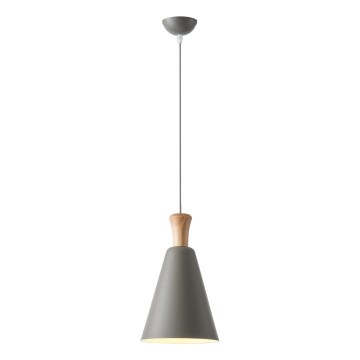 Lustr na lanku SIMPLO 1xE27/15W/230V šedá pr. 20 cm