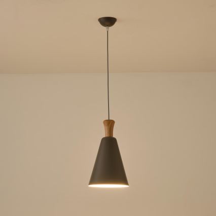 Lustr na lanku SIMPLO 1xE27/15W/230V šedá pr. 20 cm