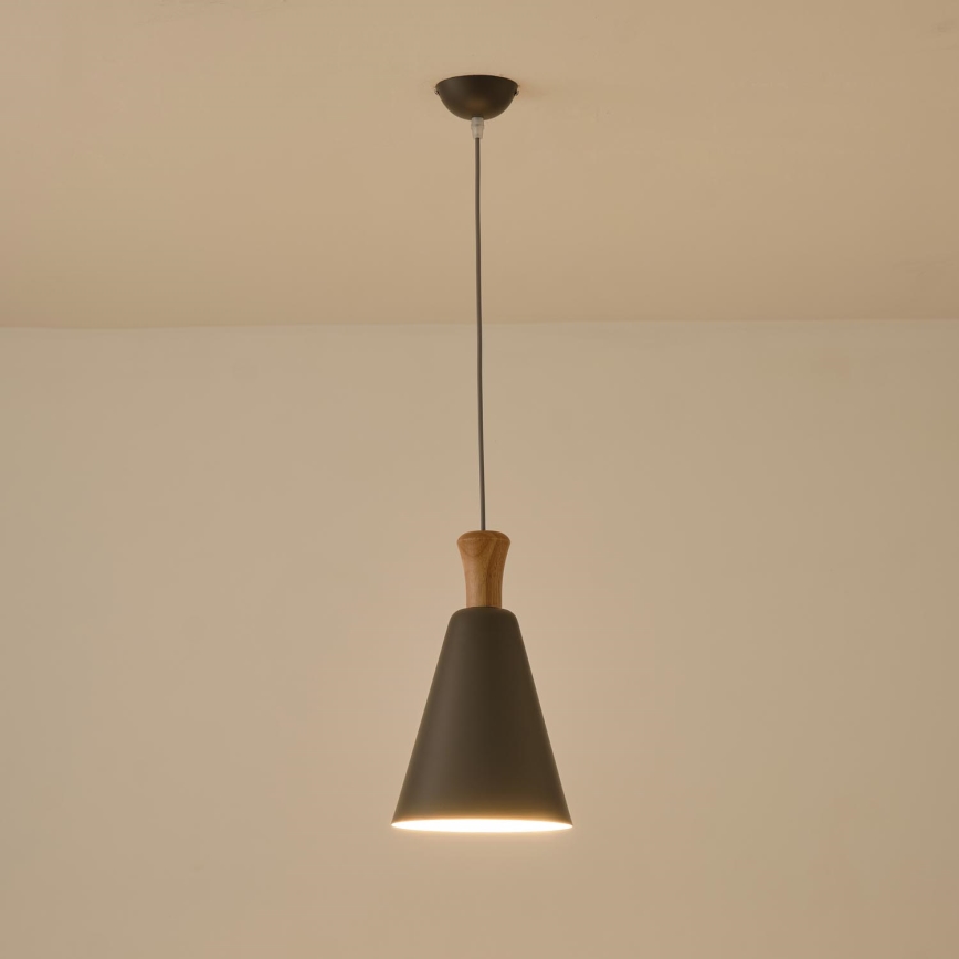 Lustr na lanku SIMPLO 1xE27/15W/230V šedá pr. 20 cm