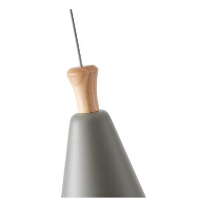 Lustr na lanku SIMPLO 1xE27/15W/230V šedá pr. 20 cm