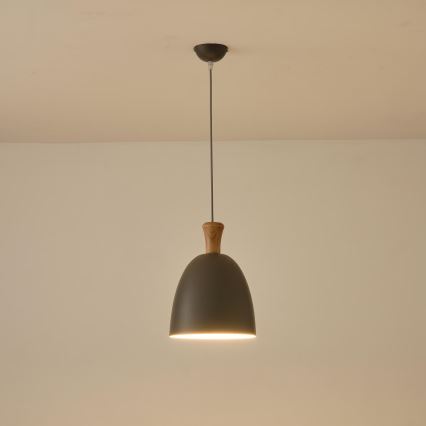 Lustr na lanku SIMPLO 1xE27/15W/230V šedá pr. 23 cm