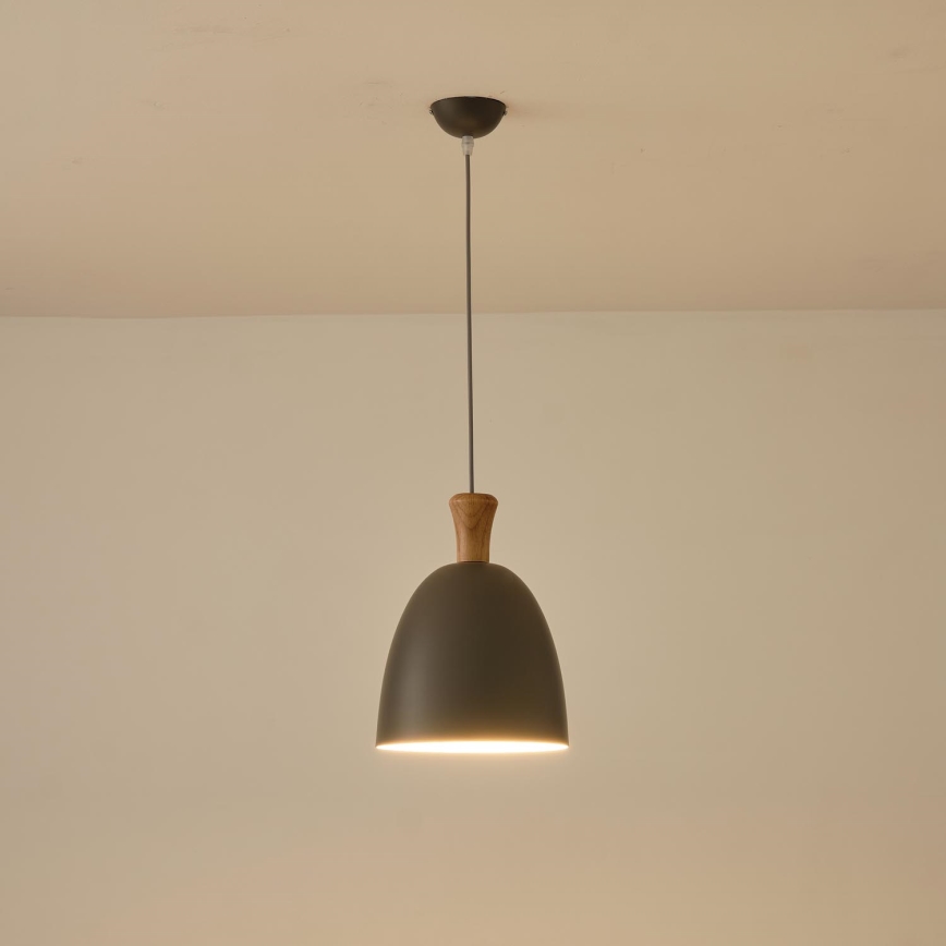 Lustr na lanku SIMPLO 1xE27/15W/230V šedá pr. 23 cm