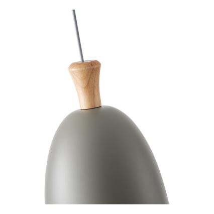 Lustr na lanku SIMPLO 1xE27/15W/230V šedá pr. 23 cm