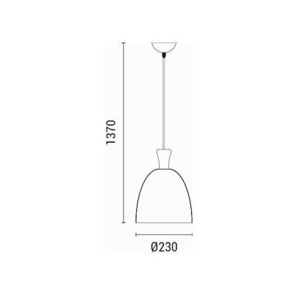 Lustr na lanku SIMPLO 1xE27/15W/230V šedá pr. 23 cm