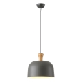 Lustr na lanku SIMPLO 1xE27/15W/230V šedá pr. 27 cm
