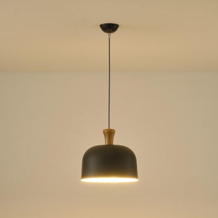 Lustr na lanku SIMPLO 1xE27/15W/230V šedá pr. 27 cm