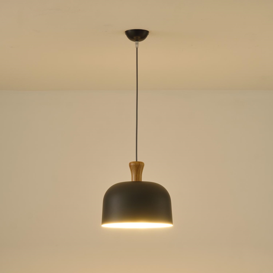 Lustr na lanku SIMPLO 1xE27/15W/230V šedá pr. 27 cm