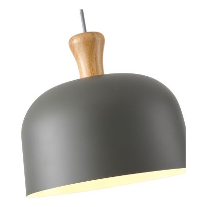 Lustr na lanku SIMPLO 1xE27/15W/230V šedá pr. 27 cm