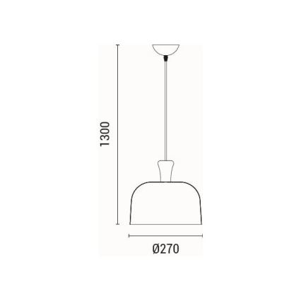 Lustr na lanku SIMPLO 1xE27/15W/230V šedá pr. 27 cm