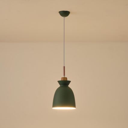 Lustr na lanku SIMPLO 1xE27/15W/230V zelená pr. 19,5 cm