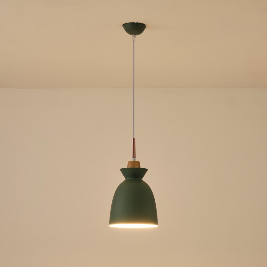 Lustr na lanku SIMPLO 1xE27/15W/230V zelená pr. 19,5 cm