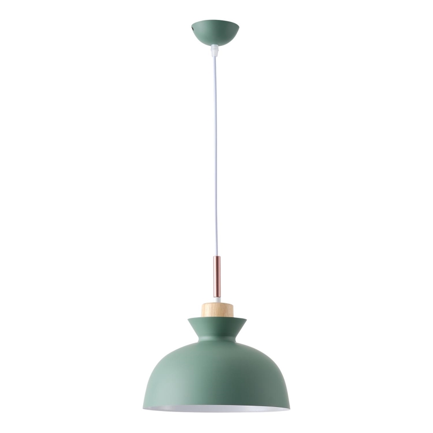 Lustr na lanku SIMPLO 1xE27/15W/230V zelená pr. 28 cm