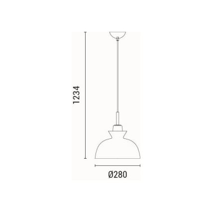 Lustr na lanku SIMPLO 1xE27/15W/230V zelená pr. 28 cm