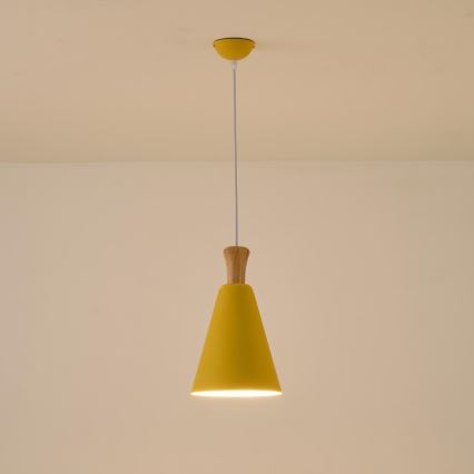 Lustr na lanku SIMPLO 1xE27/15W/230V žlutá pr. 20 cm