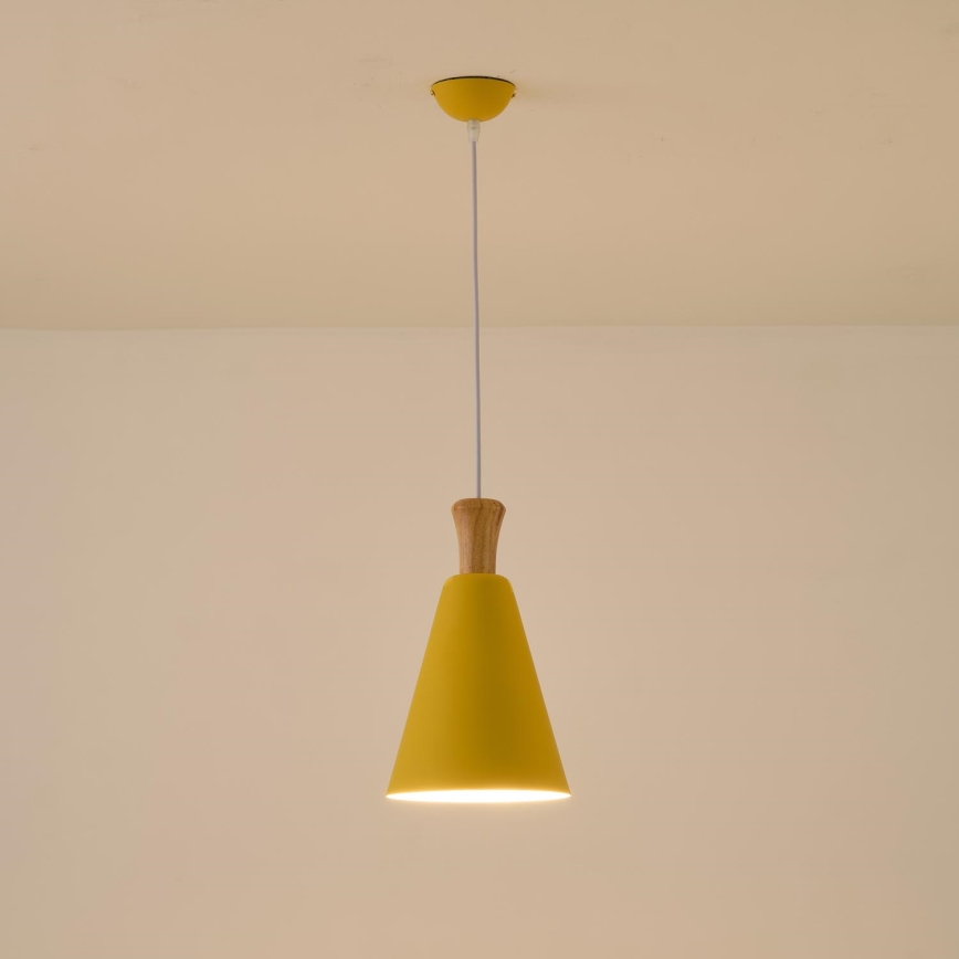 Lustr na lanku SIMPLO 1xE27/15W/230V žlutá pr. 20 cm