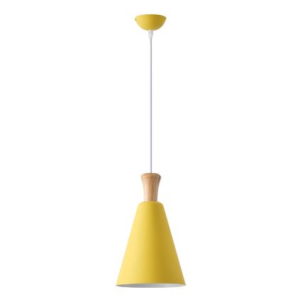 Lustr na lanku SIMPLO 1xE27/15W/230V žlutá pr. 20 cm