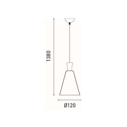 Lustr na lanku SIMPLO 1xE27/15W/230V žlutá pr. 20 cm
