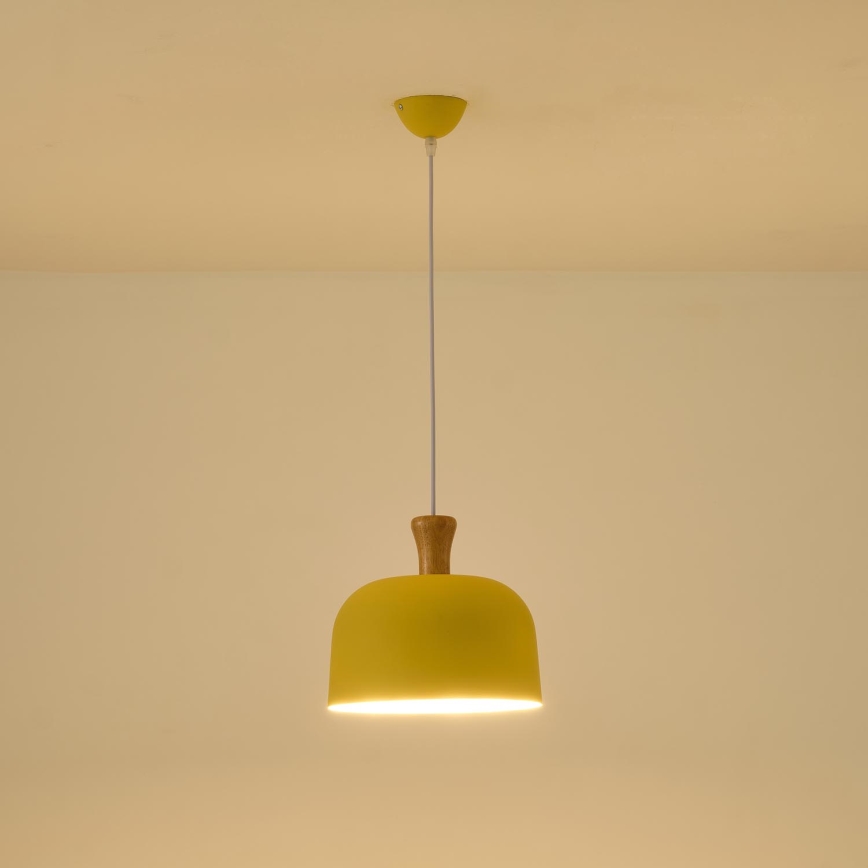 Lustr na lanku SIMPLO 1xE27/15W/230V žlutá pr. 27 cm