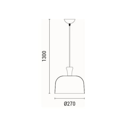 Lustr na lanku SIMPLO 1xE27/15W/230V žlutá pr. 27 cm