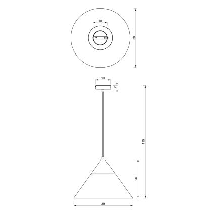 Lustr na lanku SINGLE 1xE27/15W/230V mosaz/buk