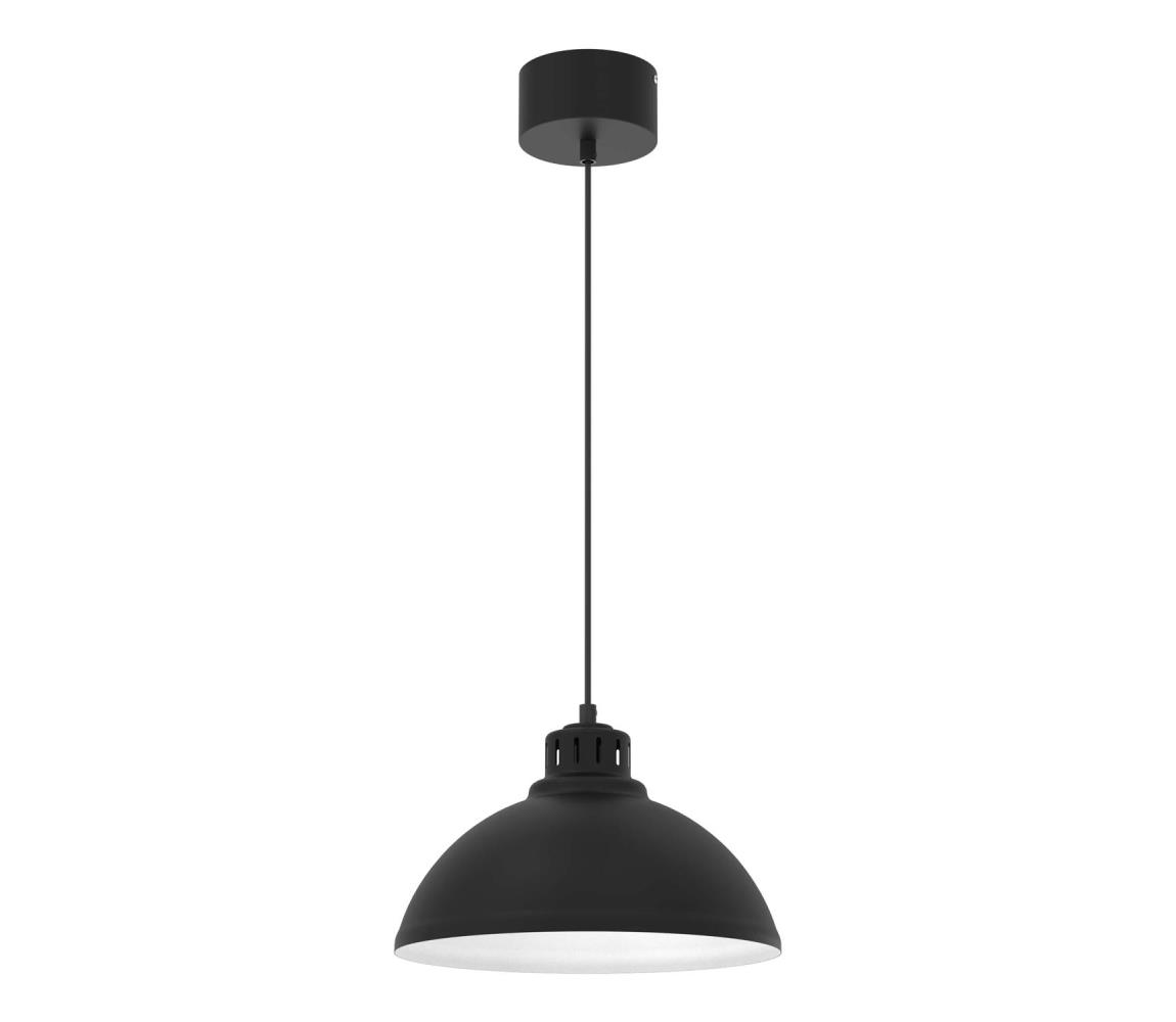 Luminex Lustr na lanku SINGLE 1xE27/60W/230V pr. 30 cm černá/bílá LU9041