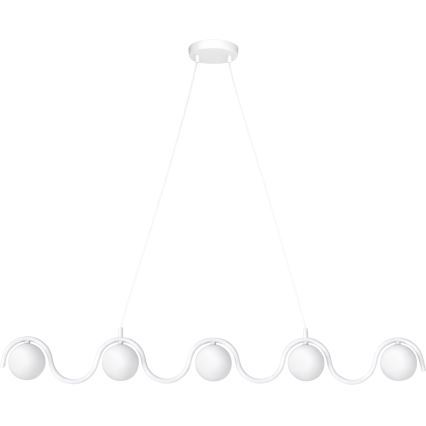 Lustr na lanku SINUS 5xG9/8W/230V bílá