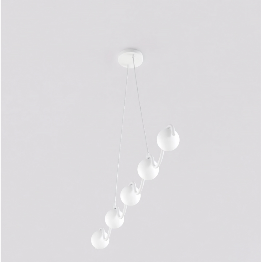 Lustr na lanku SINUS 5xG9/8W/230V bílá