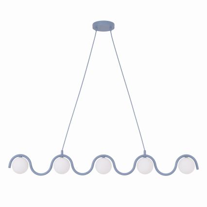 Lustr na lanku SINUS 5xG9/8W/230V modrá