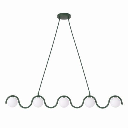 Lustr na lanku SINUS 5xG9/8W/230V zelená