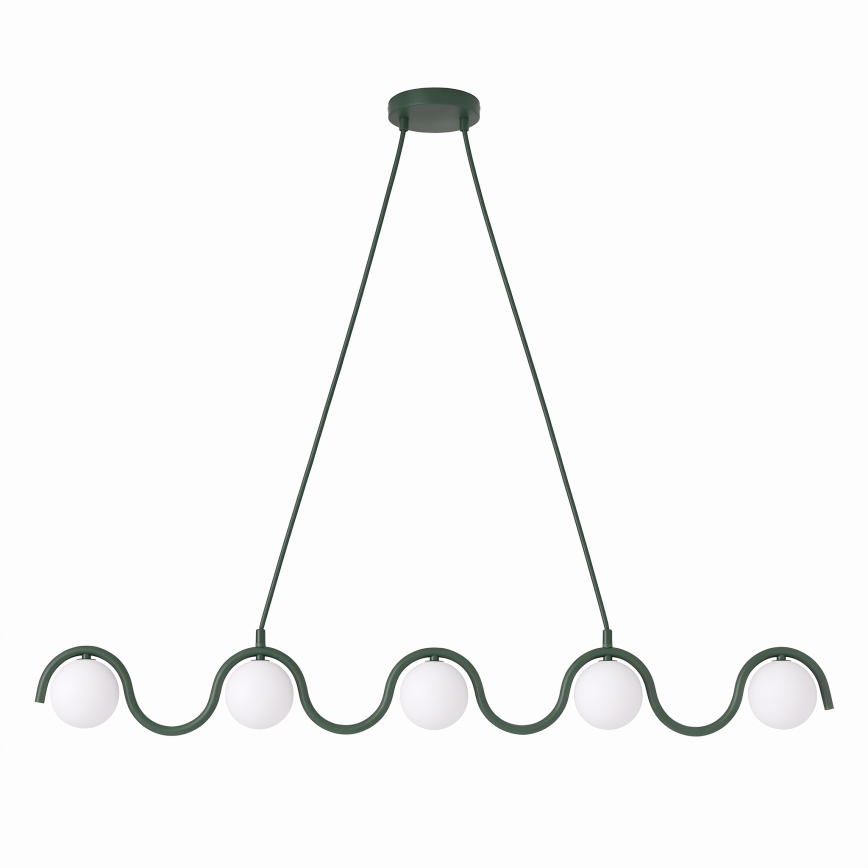 Lustr na lanku SINUS 5xG9/8W/230V zelená