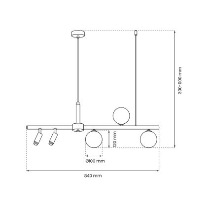 Lustr na lanku SIRIO 5xG9/25W/230V černá