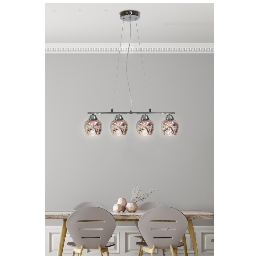 Lustr na lanku SIRIUS 4xE27/60W/230V