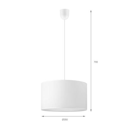 Lustr na lanku SIRJA PLISADO 1xE27/15W/230V pr. 35 cm bílá