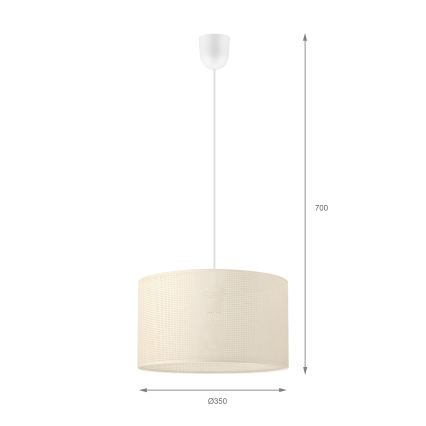 Lustr na lanku SIRJA PLISADO 1xE27/15W/230V pr. 35 cm krémová