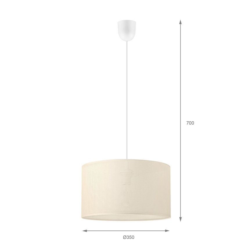 Lustr na lanku SIRJA PLISADO 1xE27/15W/230V pr. 35 cm krémová