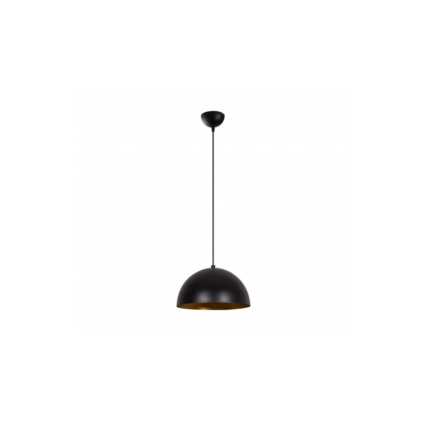 Lustr na lanku SIVANI 1xE27/40W/230V pr. 30 cm černá/měděná