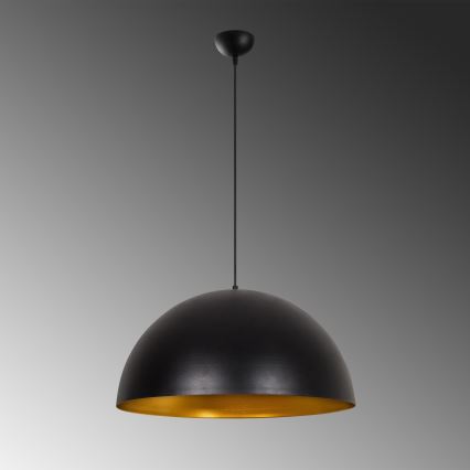 Lustr na lanku SIVANI 1xE27/40W/230V pr. 60 cm černá/měděná