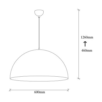 Lustr na lanku SIVANI 1xE27/40W/230V pr. 60 cm černá/měděná
