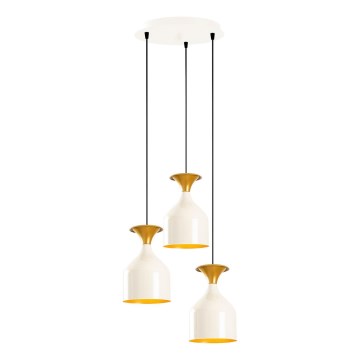 Lustr na lanku SIVANI 3xE27/40W/230V bílá/měděná